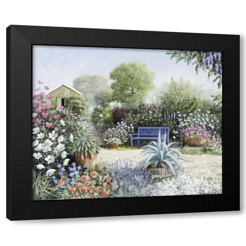Lindas Garden Black Modern Wood Framed Art Print by Motz, Peter