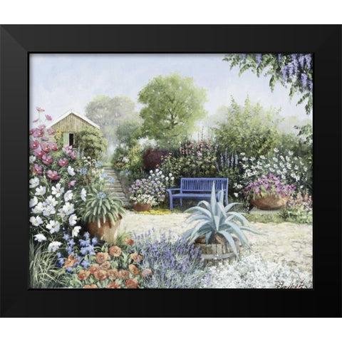 Lindas Garden Black Modern Wood Framed Art Print by Motz, Peter