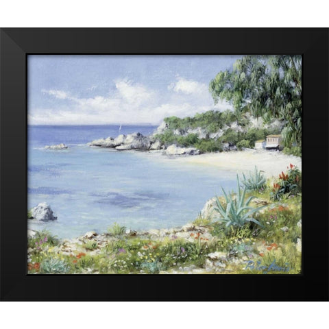 Lakebeach Black Modern Wood Framed Art Print by Motz, Peter