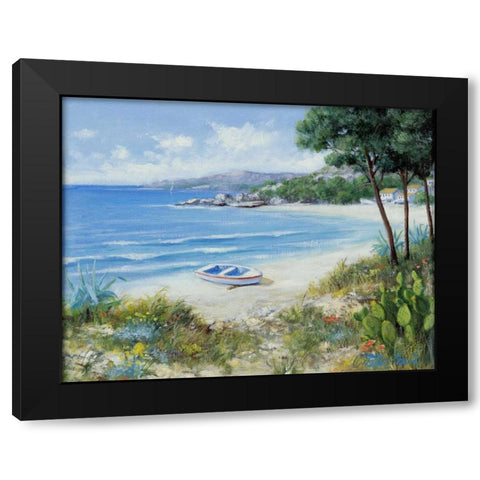 Waves  Black Modern Wood Framed Art Print by Motz, Peter