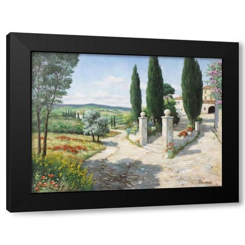Tuscany house Black Modern Wood Framed Art Print with Double Matting by Motz, Peter