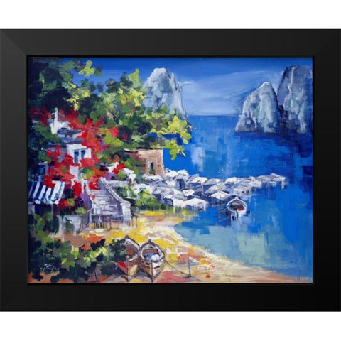 Paesaggio caprese Black Modern Wood Framed Art Print by di Viccaro, Roberto