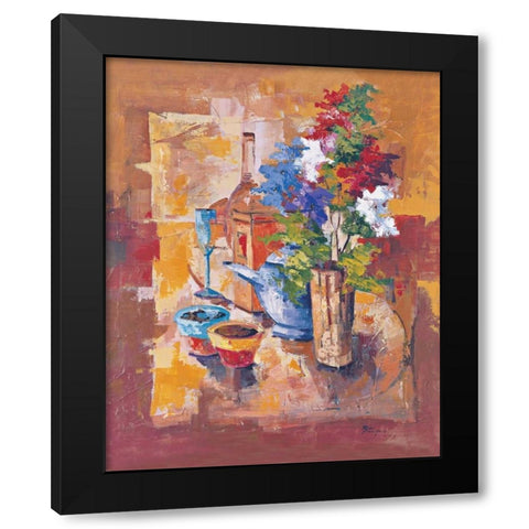 Composizione con fiori Black Modern Wood Framed Art Print by di Viccaro, Roberto
