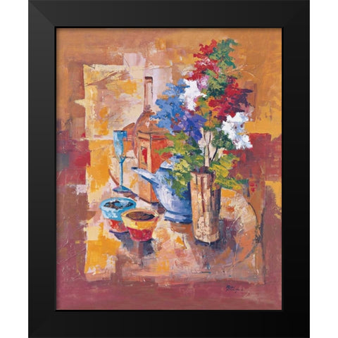 Composizione con fiori Black Modern Wood Framed Art Print by di Viccaro, Roberto