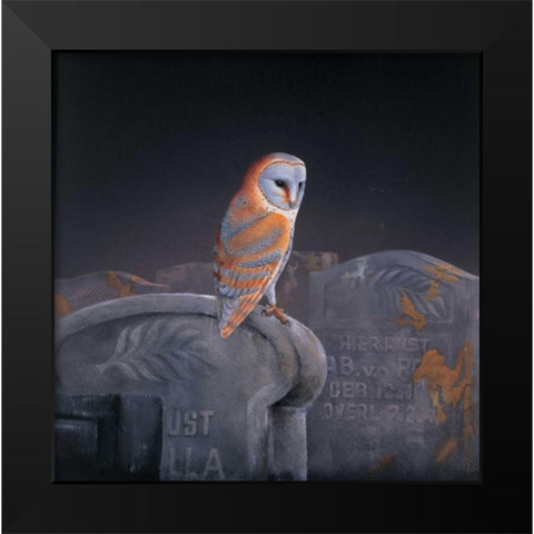 Grafeyard owl Black Modern Wood Framed Art Print by Weenink, Ruud