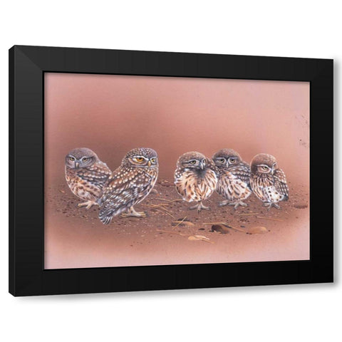 Birdy II Black Modern Wood Framed Art Print with Double Matting by Weenink, Ruud