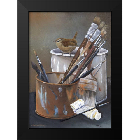 Paint material Black Modern Wood Framed Art Print by Weenink, Ruud