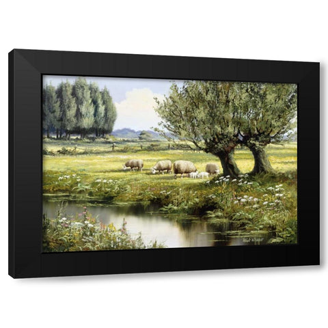 In the open country Black Modern Wood Framed Art Print with Double Matting by Withaar, Reint