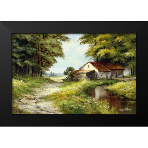 Waterreflections Black Modern Wood Framed Art Print by Withaar, Reint