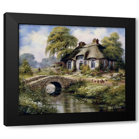 English cottage I Black Modern Wood Framed Art Print by Withaar, Reint