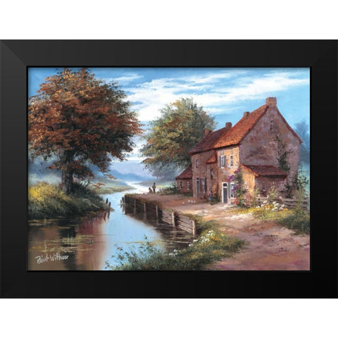 Early morning Black Modern Wood Framed Art Print by Withaar, Reint