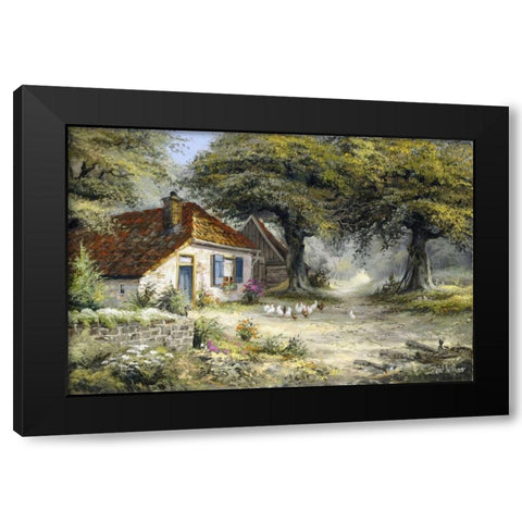 Fairy-like cottage Black Modern Wood Framed Art Print with Double Matting by Withaar, Reint