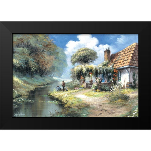 Fishing men Black Modern Wood Framed Art Print by Withaar, Reint