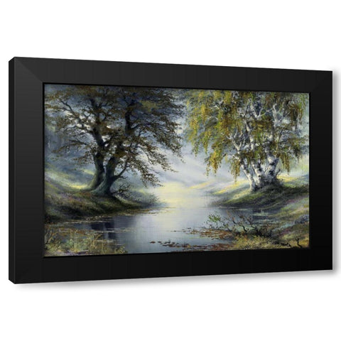 Forest Black Modern Wood Framed Art Print by Withaar, Reint