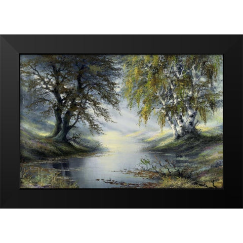 Forest Black Modern Wood Framed Art Print by Withaar, Reint