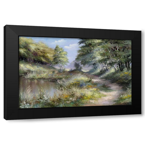 At the water Black Modern Wood Framed Art Print with Double Matting by Withaar, Reint