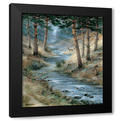 Deep in the forest Black Modern Wood Framed Art Print with Double Matting by Withaar, Reint