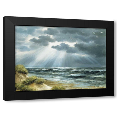 The sea Black Modern Wood Framed Art Print by Withaar, Reint
