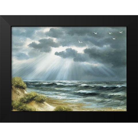 The sea Black Modern Wood Framed Art Print by Withaar, Reint