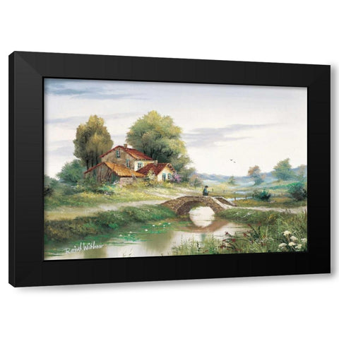 The bridge Black Modern Wood Framed Art Print with Double Matting by Withaar, Reint
