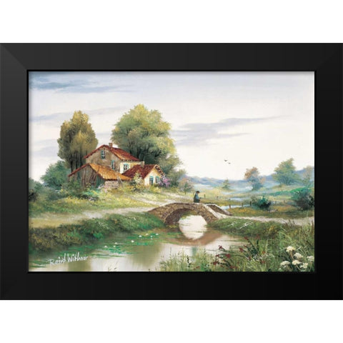 The bridge Black Modern Wood Framed Art Print by Withaar, Reint