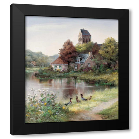 Lovely day Black Modern Wood Framed Art Print with Double Matting by Withaar, Reint
