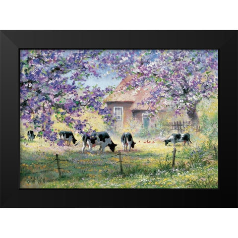 Over the country Black Modern Wood Framed Art Print by Withaar, Reint