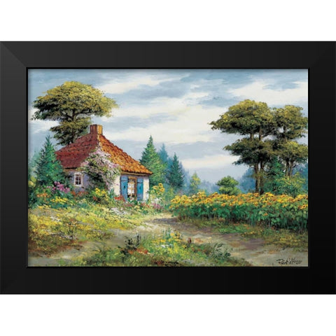 Fields of fun Black Modern Wood Framed Art Print by Withaar, Reint