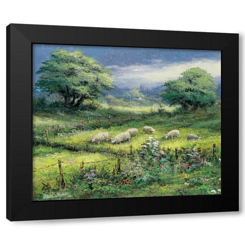 Peaceful sight Black Modern Wood Framed Art Print with Double Matting by Withaar, Reint