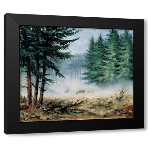 Morning in mist Black Modern Wood Framed Art Print with Double Matting by Withaar, Reint
