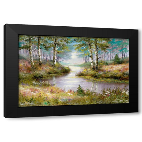 Mysterious stream Black Modern Wood Framed Art Print by Withaar, Reint