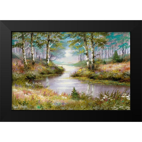 Mysterious stream Black Modern Wood Framed Art Print by Withaar, Reint