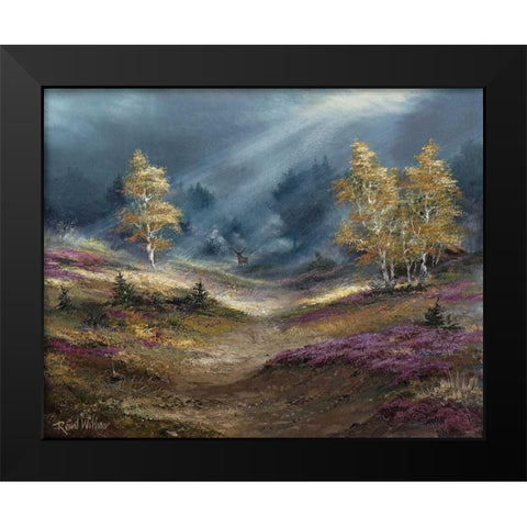 The deer noticed us Black Modern Wood Framed Art Print by Withaar, Reint