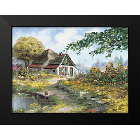 Charming farmhouse Black Modern Wood Framed Art Print by Withaar, Reint