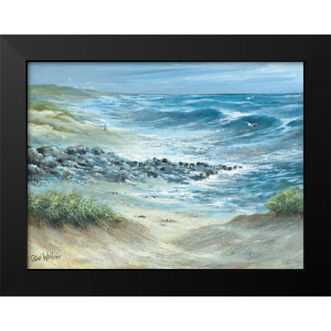 Unpredictable Black Modern Wood Framed Art Print by Withaar, Reint