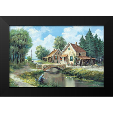 Our daily life Black Modern Wood Framed Art Print by Withaar, Reint