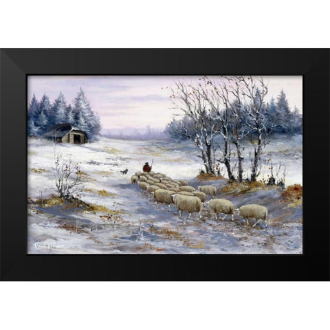 Fields  Black Modern Wood Framed Art Print by Withaar, Reint