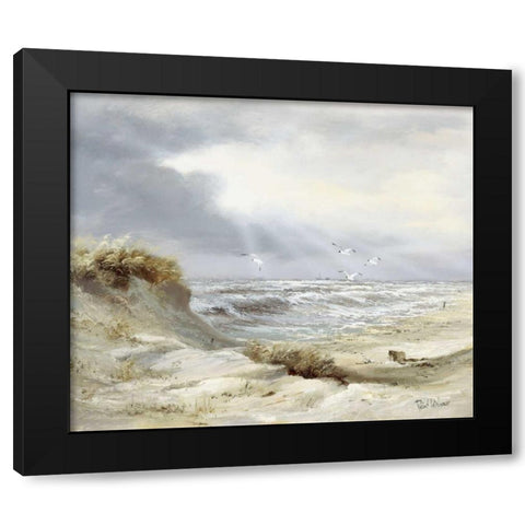 Skyfall Black Modern Wood Framed Art Print with Double Matting by Withaar, Reint