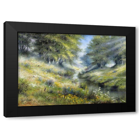 Early morning Black Modern Wood Framed Art Print by Withaar, Reint
