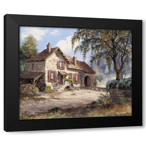 Peacefull Black Modern Wood Framed Art Print by Withaar, Reint