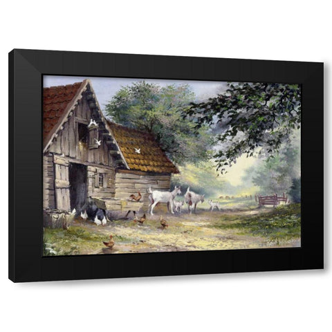 Tradionally Black Modern Wood Framed Art Print with Double Matting by Withaar, Reint