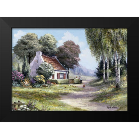 Sandway I Black Modern Wood Framed Art Print by Withaar, Reint