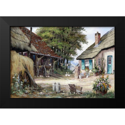 Dutch country scene Black Modern Wood Framed Art Print by Withaar, Reint