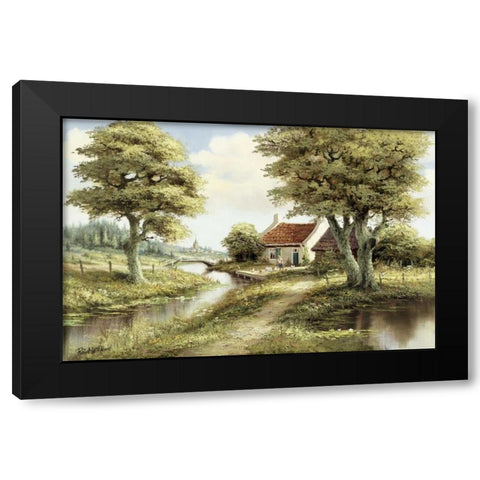 Dutch country scene Black Modern Wood Framed Art Print by Withaar, Reint