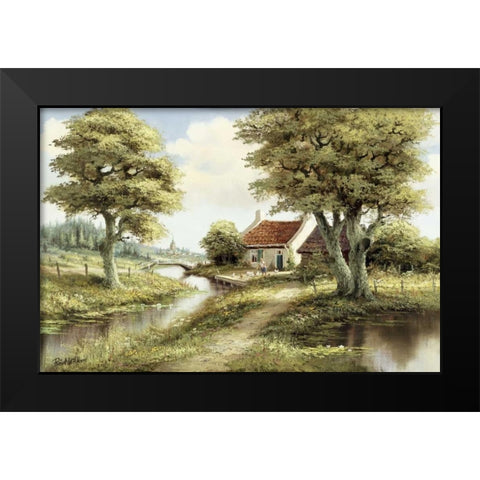 Dutch country scene Black Modern Wood Framed Art Print by Withaar, Reint