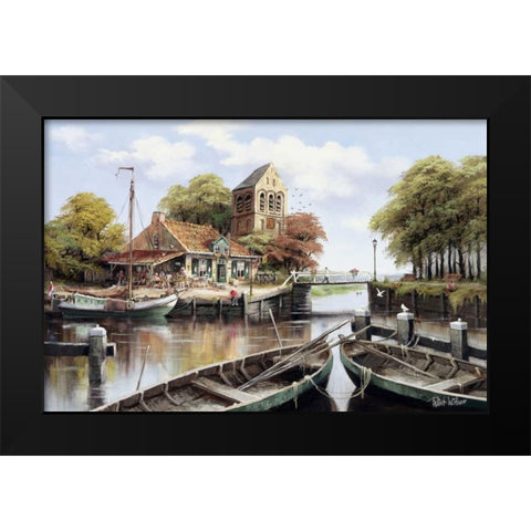 Dutch waterhouse Black Modern Wood Framed Art Print by Withaar, Reint