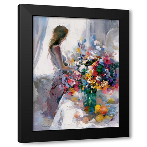 Dreaming away Black Modern Wood Framed Art Print by Camel, Stefanie