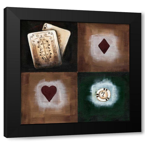A-spades Black Modern Wood Framed Art Print by Fields, Wendy