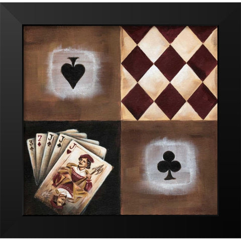 Three of a kind Black Modern Wood Framed Art Print by Fields, Wendy