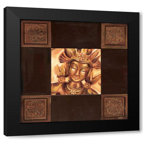 Zia II Black Modern Wood Framed Art Print with Double Matting by Fields, Wendy